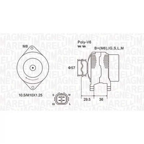 Alternátor MAGNETI MARELLI 063732102010