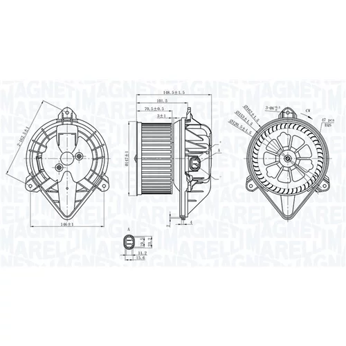 Vnútorný ventilátor MAGNETI MARELLI 069412399010