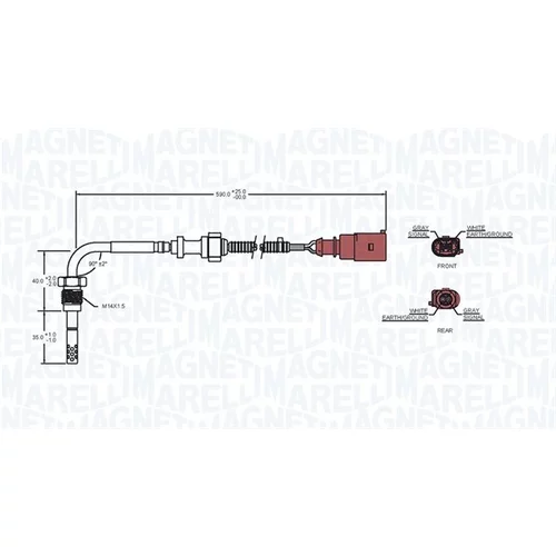 Snímač teploty výfukových plynov MAGNETI MARELLI 172000139010 - obr. 1