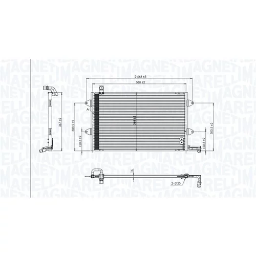 Kondenzátor klimatizácie 350203840000 (MAGNETI MARELLI) - obr. 1