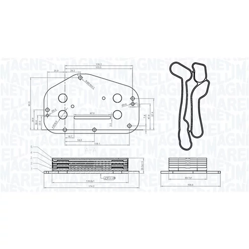 Chladič motorového oleja MAGNETI MARELLI 350300004500