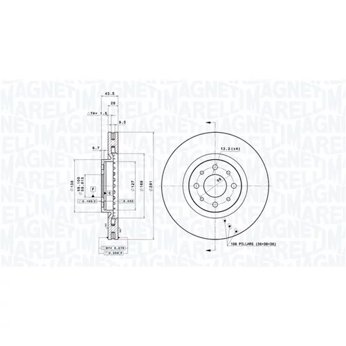 Brzdový kotúč MAGNETI MARELLI 360406010400