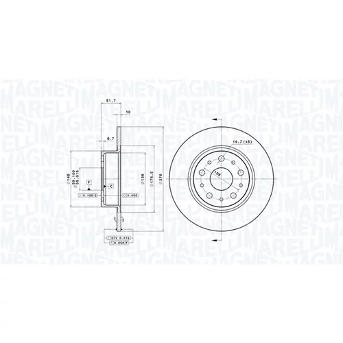 Brzdový kotúč MAGNETI MARELLI 360406029301