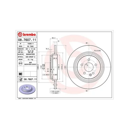 Brzdový kotúč MAGNETI MARELLI 360406033401