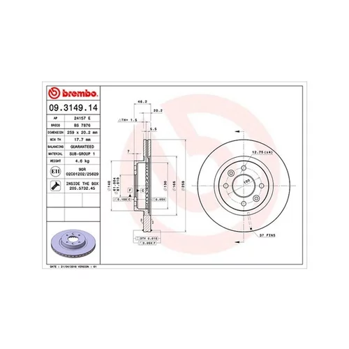 Brzdový kotúč MAGNETI MARELLI 360406042300