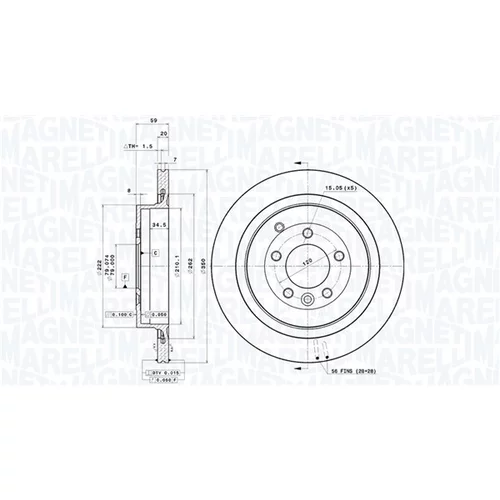 Brzdový kotúč MAGNETI MARELLI 360406055001