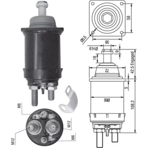 Elektromagnetický spínač pre štartér MAGNETI MARELLI 940113050314