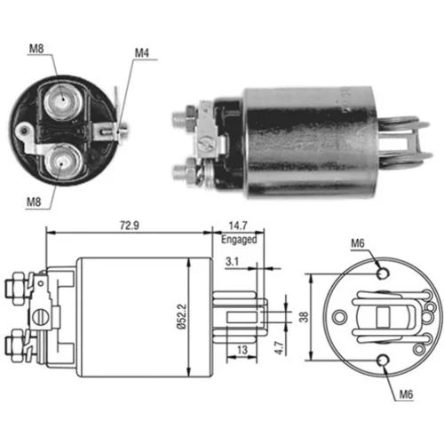 Elektromagnetický spínač pre štartér MAGNETI MARELLI 940113050393