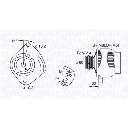 Alternátor MAGNETI MARELLI 063321604010