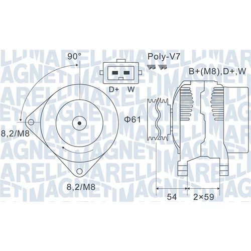 Alternátor MAGNETI MARELLI 063731143010