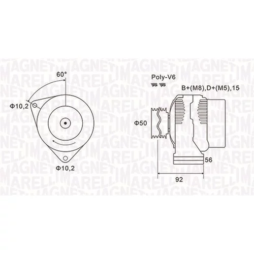 Alternátor MAGNETI MARELLI 063731491010