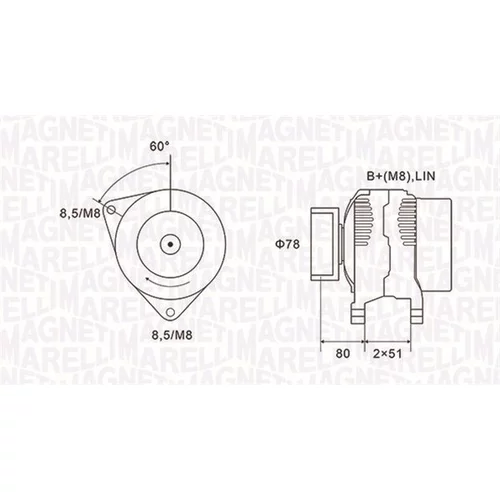 Alternátor MAGNETI MARELLI 063731919010