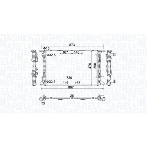 Chladič motora MAGNETI MARELLI 350213152100 - obr. 1