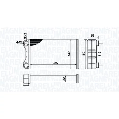 Výmenník tepla vnútorného kúrenia MAGNETI MARELLI 350218424000