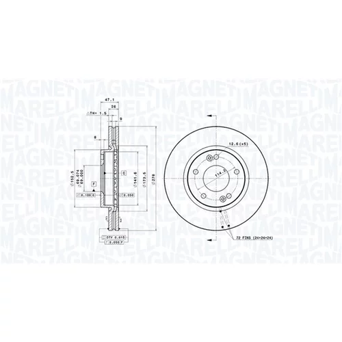 Brzdový kotúč MAGNETI MARELLI 360406019601