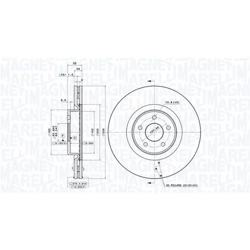 Brzdový kotúč MAGNETI MARELLI 360406125201