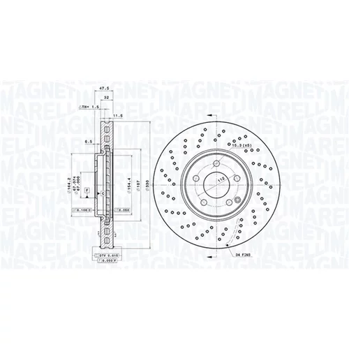 Brzdový kotúč MAGNETI MARELLI 360406125901