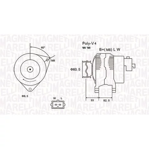 Alternátor MAGNETI MARELLI 063731317010