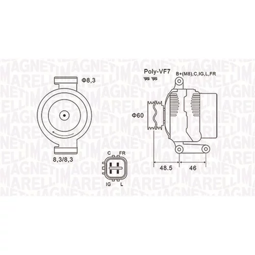 Alternátor MAGNETI MARELLI 063731726010