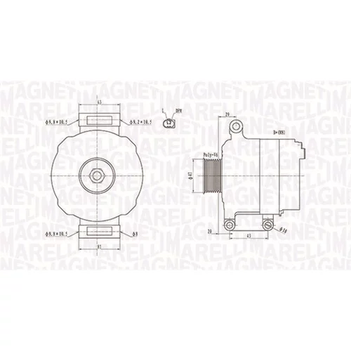 Alternátor MAGNETI MARELLI 063731867010