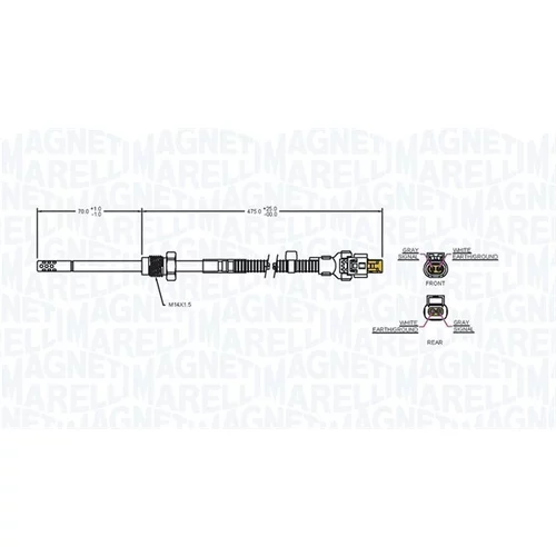 Snímač teploty výfukových plynov MAGNETI MARELLI 172000185010 - obr. 1