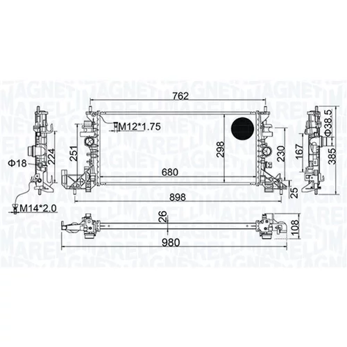 Chladič motora MAGNETI MARELLI 350213206700