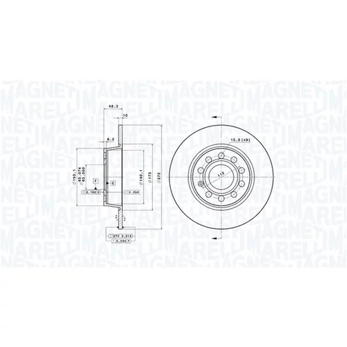 Brzdový kotúč MAGNETI MARELLI 360406107801