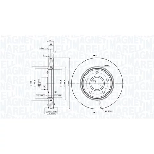 Brzdový kotúč MAGNETI MARELLI 360406119601