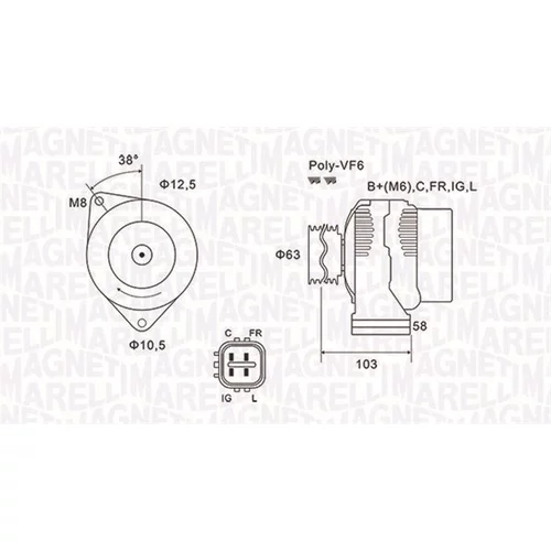 Alternátor MAGNETI MARELLI 063731727010