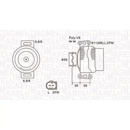 Alternátor MAGNETI MARELLI 063731811010