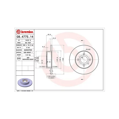 Brzdový kotúč MAGNETI MARELLI 360406010200
