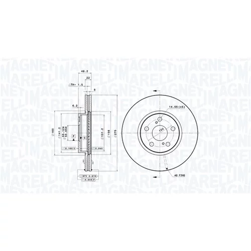 Brzdový kotúč MAGNETI MARELLI 360406120401