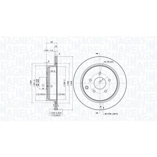 Brzdový kotúč MAGNETI MARELLI 360406123701