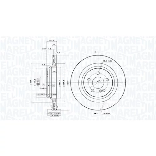 Brzdový kotúč MAGNETI MARELLI 360406125801