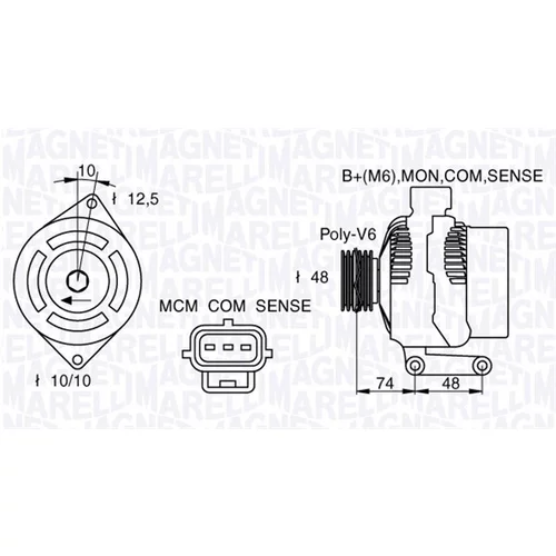 Alternátor MAGNETI MARELLI 063377411010