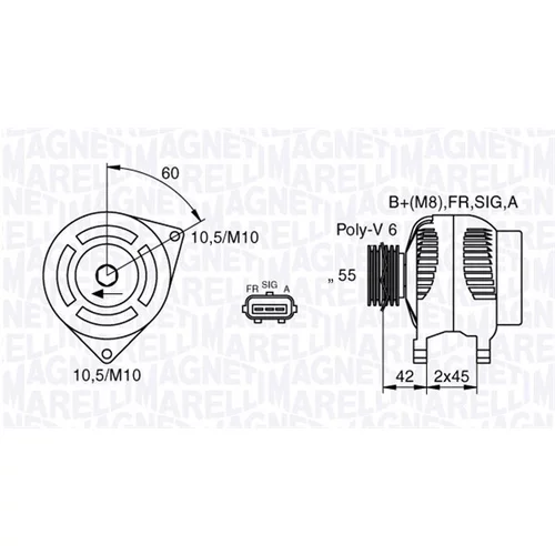 Alternátor MAGNETI MARELLI 063377416010