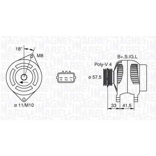 Alternátor MAGNETI MARELLI 063377442010