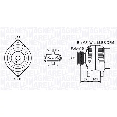 Alternátor MAGNETI MARELLI 063536550080