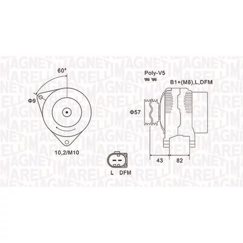 Alternátor MAGNETI MARELLI 063731759010