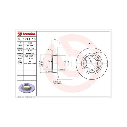 Brzdový kotúč MAGNETI MARELLI 360406017500