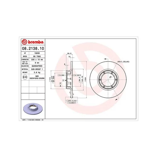 Brzdový kotúč MAGNETI MARELLI 360406041800