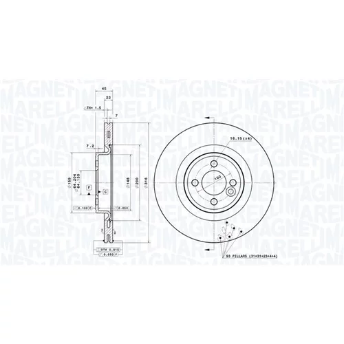 Brzdový kotúč MAGNETI MARELLI 360406161501