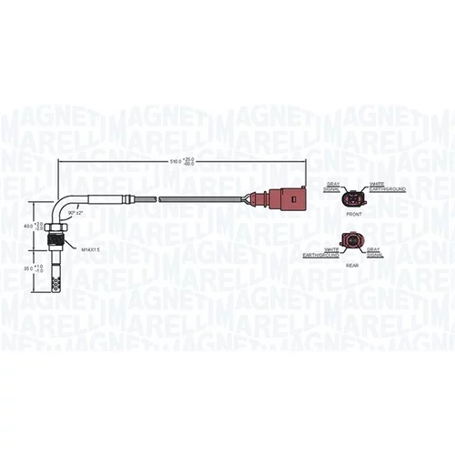 Snímač teploty výfukových plynov MAGNETI MARELLI 172000019010 - obr. 1