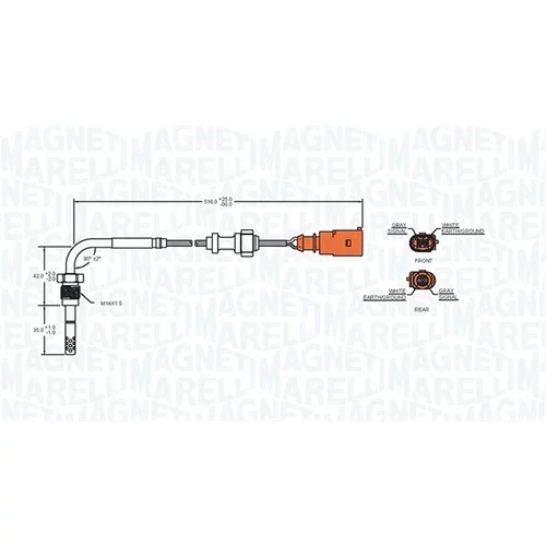 Snímač teploty výfukových plynov MAGNETI MARELLI 172000039010 - obr. 1