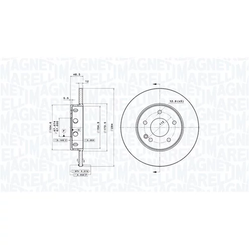 Brzdový kotúč MAGNETI MARELLI 360406031901