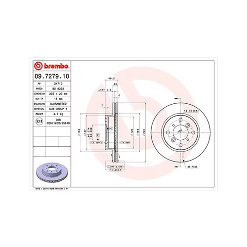 Brzdový kotúč MAGNETI MARELLI 360406054000