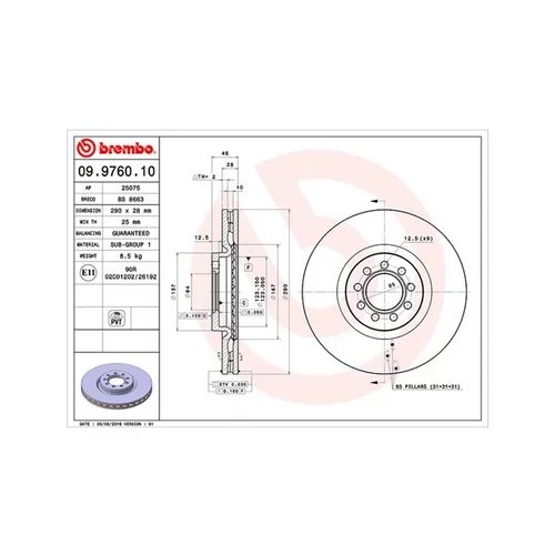 Brzdový kotúč MAGNETI MARELLI 360406074200