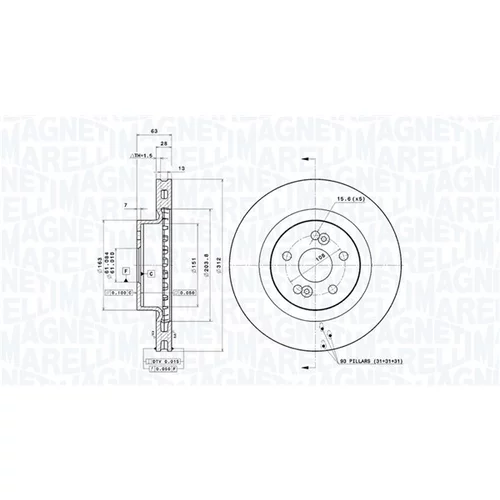 Brzdový kotúč MAGNETI MARELLI 360406088001