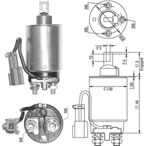 Elektromagnetický spínač pre štartér MAGNETI MARELLI 940113050292