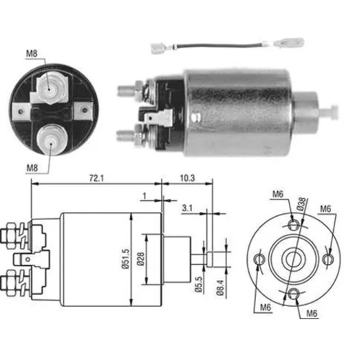 Elektromagnetický spínač pre štartér MAGNETI MARELLI 940113050443